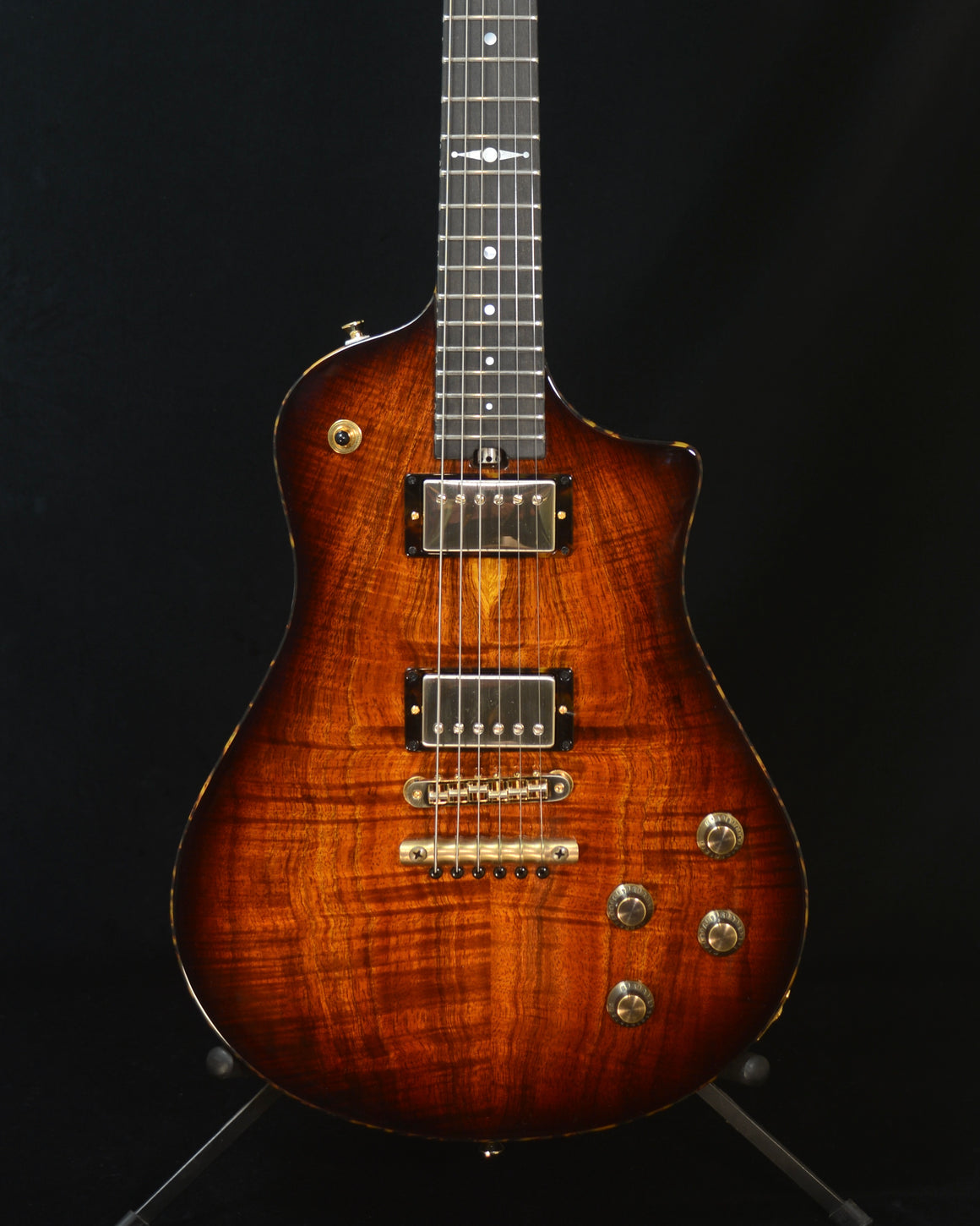 2025 Asher Electro Sonic Master Series - Spanish Cedar with Flame Koa top #1382