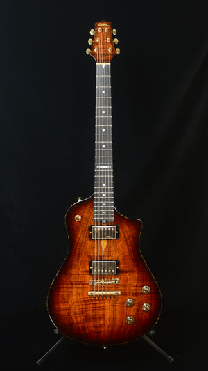 2025 Asher Electro Sonic Master Series - Spanish Cedar with Flame Koa top #1382