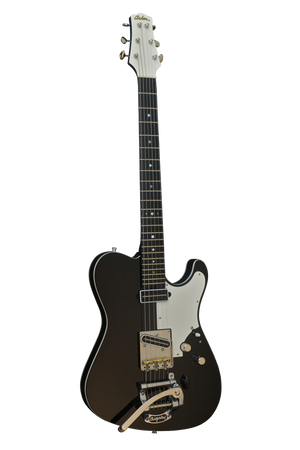 SOLD  Asher T Deluxe Guitar in Black Poly with Bigsby, #854