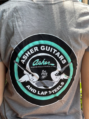 Asher Guitars Women's "The Logo" 100% Cotton Premium T Shirt - Grey