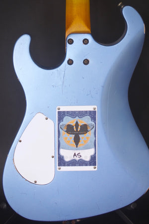 SOLD 2019 Asher Marc Ford Signature Model Guitar in Lake Placid Blue Relic Nitro with Matching Back Stage Pass