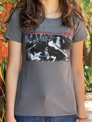 Asher Guitars Women's "Radio Silence" 100% Cotton Premium T Shirt - Dark gray