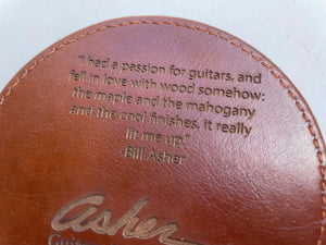 Asher Vegan Leather Coasters with Holder - Has Personal Quotes from Bill Asher!